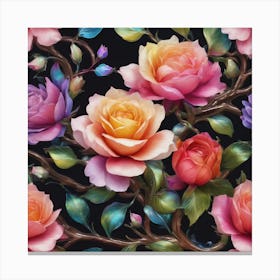 Colorful Roses Canvas Print