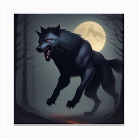 Wolf In The Woods 2 Canvas Print