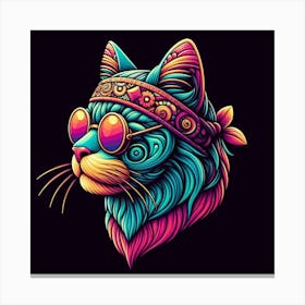 Hippie Cat Canvas Print