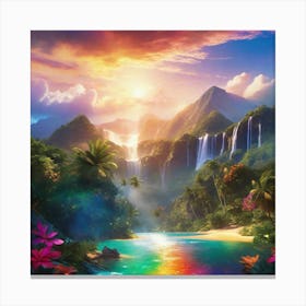 Rainbow Waterfall 1 Canvas Print