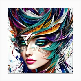 Aquarela Oil Paint Girl (116) Canvas Print