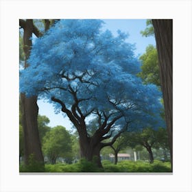 Blue tree for salon blue Canvas Print