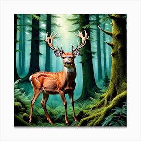 Deer In The Forest 35 Canvas Print