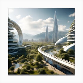 Futuristic City 193 Canvas Print