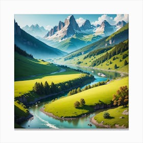 Valley In The Mountains 1 Canvas Print