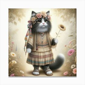 Cat In A Dress Canvas Print