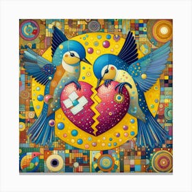 Birds Of Love Canvas Print