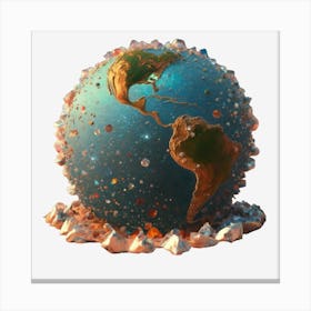 Earth With A Virus Canvas Print