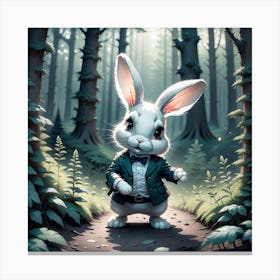 Bunny In Forest Mysterious (2) Canvas Print