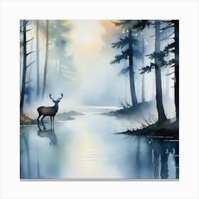 Deer In The Forest Canvas Print