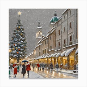 Christmas Market Canvas Print