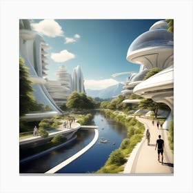 Futuristic City 290 Canvas Print