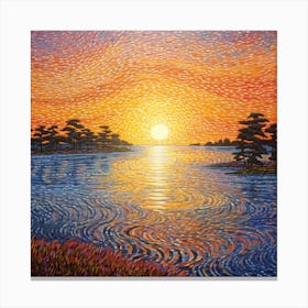 Sunset Over The Water 5 Canvas Print