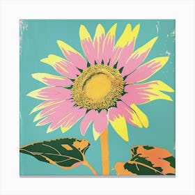 Sunflower 1 Square Flower Illustration Canvas Print