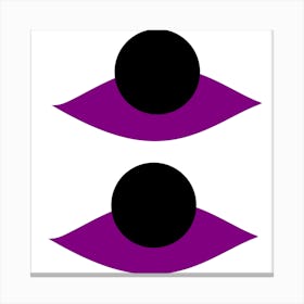 Purple Eyes With Black Dots Canvas Print