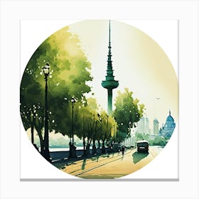 Berlin Tv Tower.A fine artistic print that decorates the place. Canvas Print