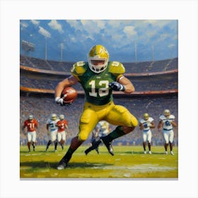 Momentum Football Player in Full Gear Canvas Print