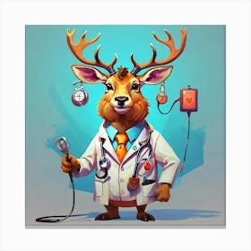 Doctor Deer 4 Canvas Print