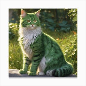 A Green Cat Canvas Print