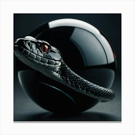 Black Snake On A Black Ball Canvas Print