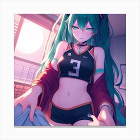 Sports night with Miku Canvas Print