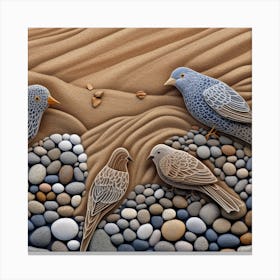 Birds In The Sand Canvas Print