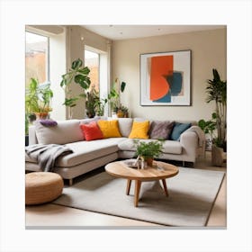 Living Room With Plants 2 Canvas Print