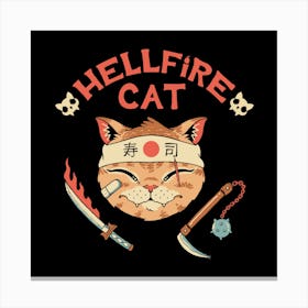 Hellfire Cat Meowster Canvas Print