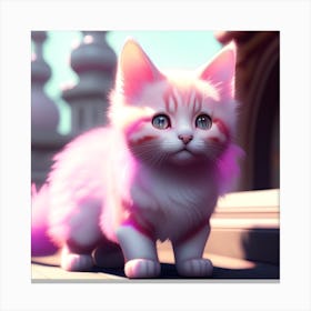 Pink Kitten Canvas Print