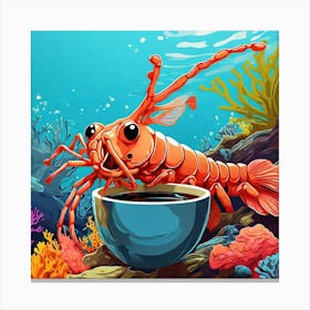 Lobster In A Cup Canvas Print