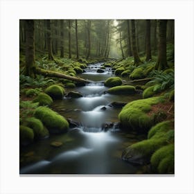 Mossy Stream Canvas Print