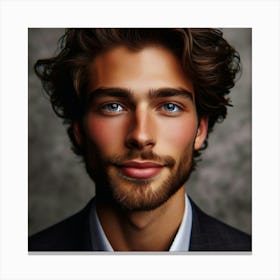 Portrait Of A Man With Blue Eyes 1 Canvas Print