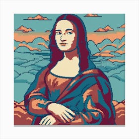 Pixel Art Monalisa Canvas Print