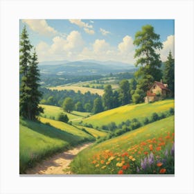 Summer Landscape Art Print 0 Canvas Print