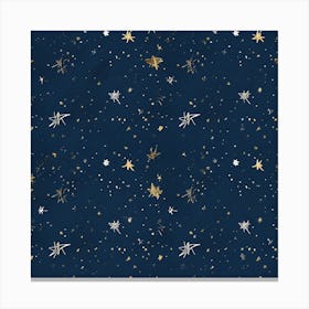 Gold Stars On Navy Blue art print Toile