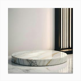 Round Marble Table 4 Canvas Print