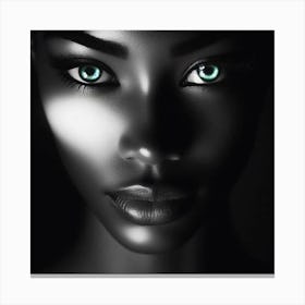 Black Woman With Green Eyes 15 Canvas Print