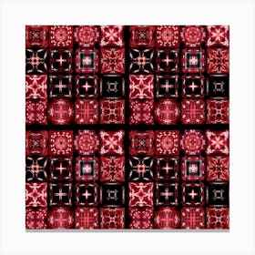 Red And Black Bandana Pattern Canvas Print