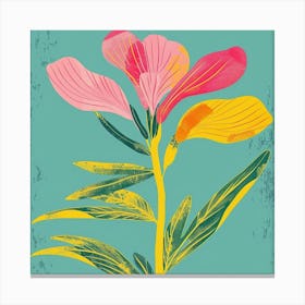 Aconitum 1 Square Flower Illustration Canvas Print