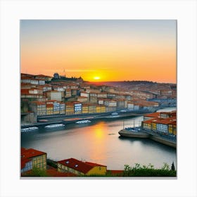 Porto Sunset Art Print (2) Canvas Print