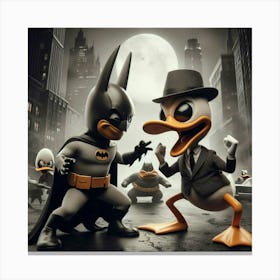 Batman and Egghead 8 Canvas Print