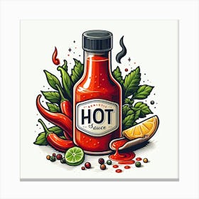 Hot Sauce Illustration Canvas Print