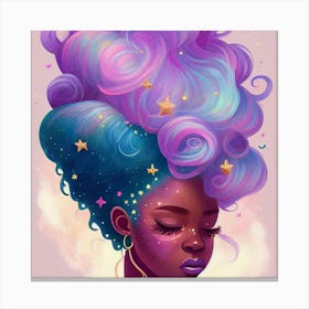 Black Girl With Stars Canvas Print