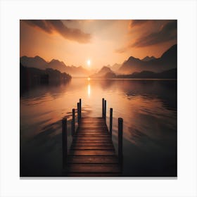 Sunset On The Lake Canvas Print