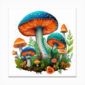 Mushrooms In The Forest 83 Canvas Print