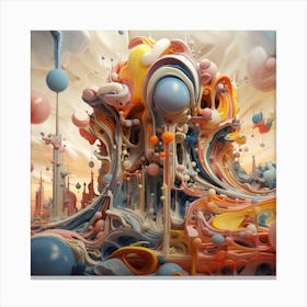 City Made Of Bubbles Canvas Print