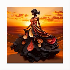 African Woman In A Dress 2 Canvas Print