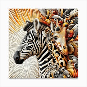 Abstract Zebra and Giraffe Canvas Print