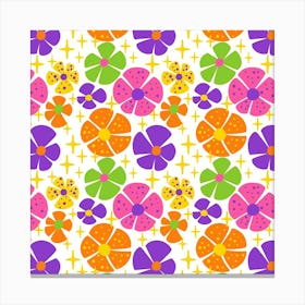 Retro Flowers Canvas Print