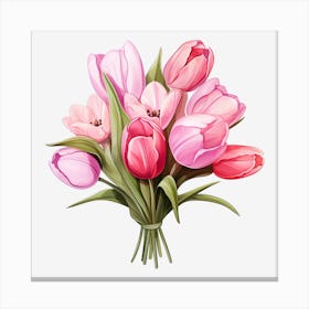 Bouquet Of Pink Tulips 6 Canvas Print